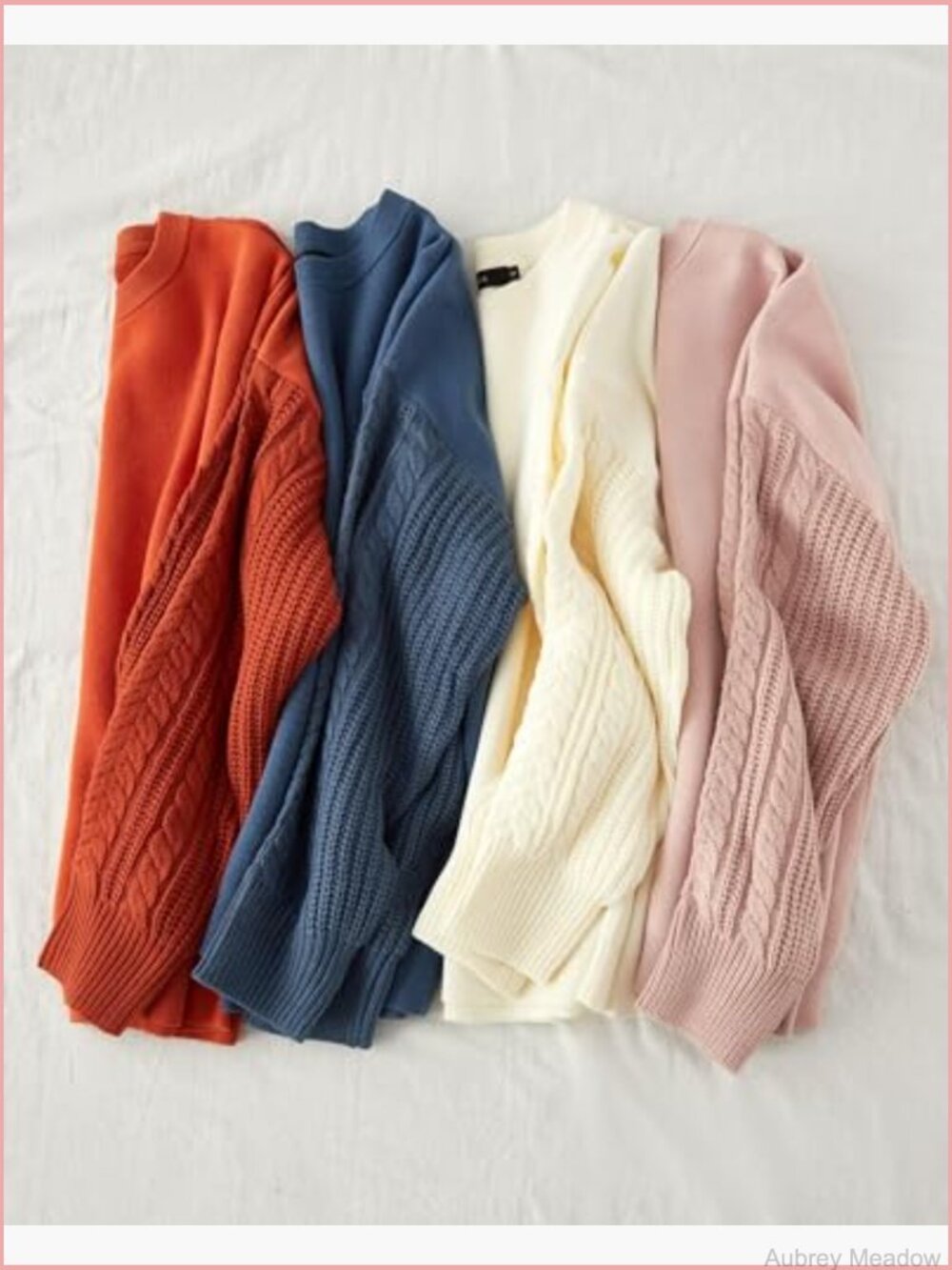 Women's Chunky Cable Knit Oversized Pullover Sweater Crew Neck Long Sleeve - Picture 6 of 7